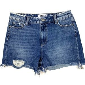 Paige Sz 25 Sarah High Rise Shorts Distressed Cut Offs Jean Denim